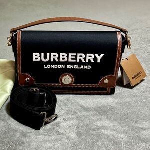 Burberry Canvas Horseferry Print Note Crossbody Bag